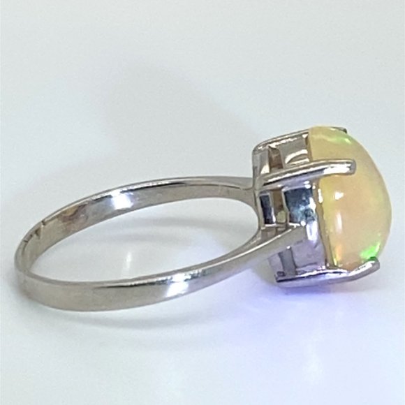 Welo Opal 4.05ct Platinum Solid Silver Ring - Picture 5 of 6